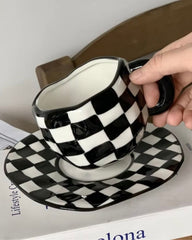 Black X White Checkers Mug
