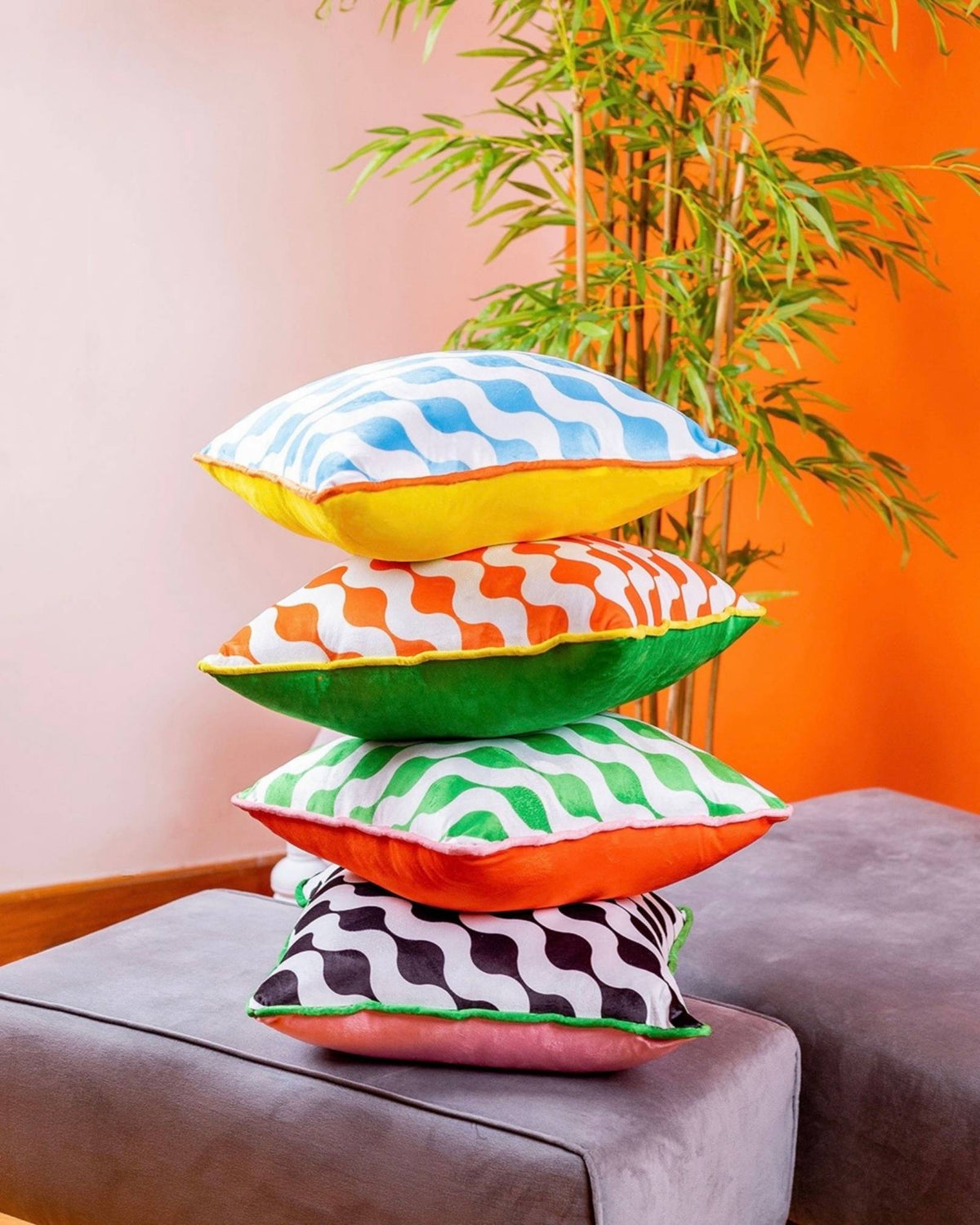 Multi Color Checkers Pillow