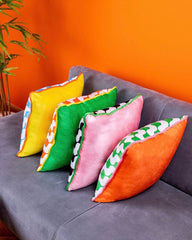 Multi Color Checkers Pillow