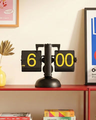 Black X Yellow 12H Desktop Clock