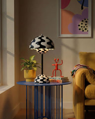 Black X White Flower Lamp