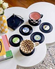 Six Vinyl Coasters + Record Holder