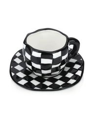 Black X White Checkers Mug