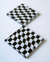 Check Board Acrylic Coasters Set of 3
