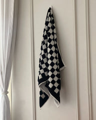 Black X White Checkers Towel