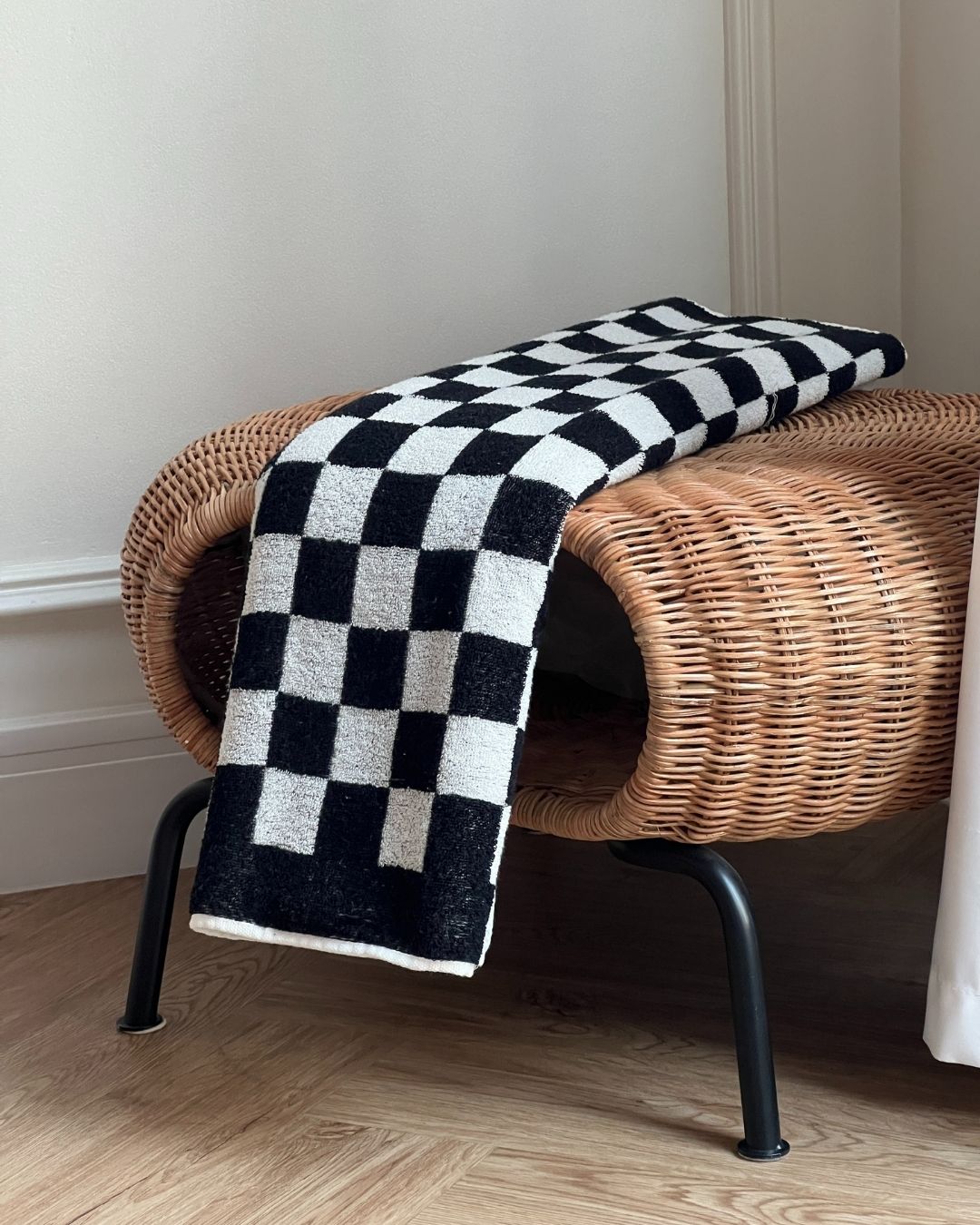Black X White Checkers Towel