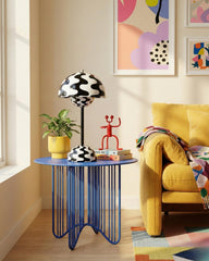 Black X White Flower Lamp