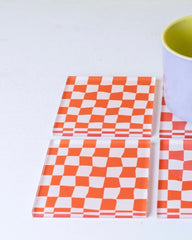 Check Board Acrylic Coasters Set of 3