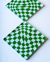 Check Board Acrylic Coasters Set of 3