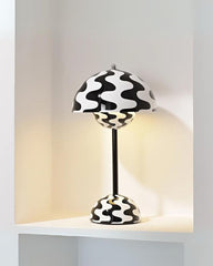 Black X White Flower Lamp