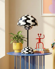 Black X White Flower Lamp