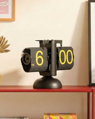 Black X Yellow 12H Desktop Clock